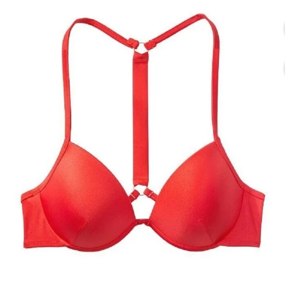 Victoria's Secret Women's Shine Rhinestone Logo Strap Bikini Top